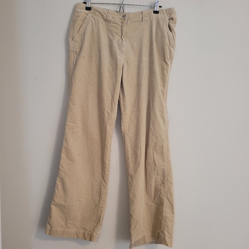 Women's Vintage Horny Toad Corduroy Pants Drawstring Low Rise Khaki